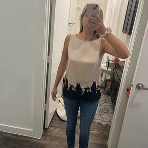 Alice + Olivia Lace and Cowl Back Top